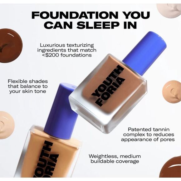 YOUTHFORIA - NWT "Date Night" Tint Serum/Foundation in #390 (Medium Deep). - Picture 8 of 16